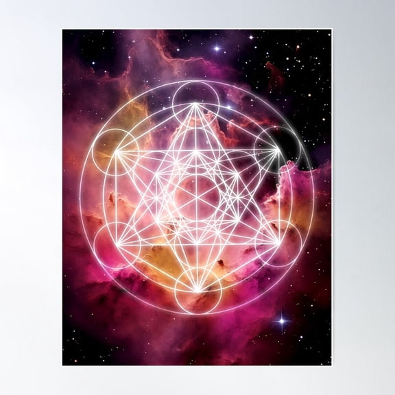 Metatrons Cube Galaxy Poster Wall Art, UNFRAMED PAPER POSTER, Home Decor, Vintage Gift, Living Room Dercor