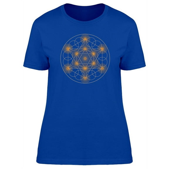 Metatrons Cube Gold Color T-Shirt Women -Image by Shutterstock, Female x-Large