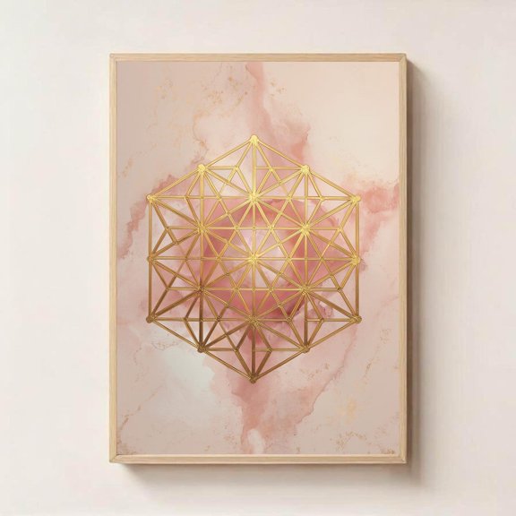 Metatrons Cube Sacred Geometry Art Spiritual Protection, Unframed Paper Print