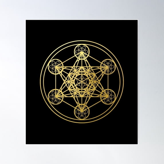 Metatrons Cube Sacred Geometry Mandala Esoteric Symbol Kabbalah Poster ...