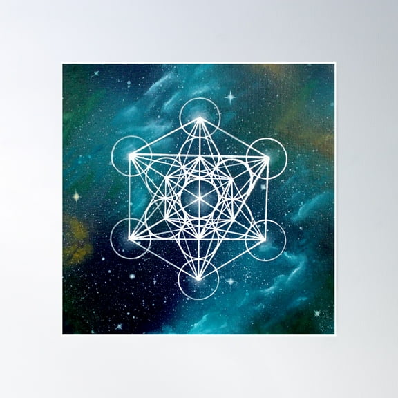 Metatrons Cube Sacred Geomtery Poster Wall Art, Modern Wall Decor, 16x16 UNFRAMED