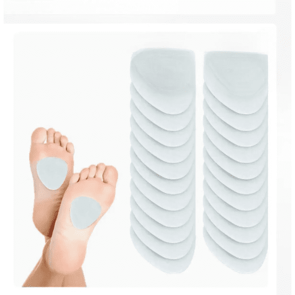 Metatrsal Pads, Metatarsal Felt Foot Pads for Pain Relief, (10 Pieces) Ball of Foot Cushions for Women and Men, Forefoot and Sole Support, Metatarsalgia Mortons Neuroma (White)