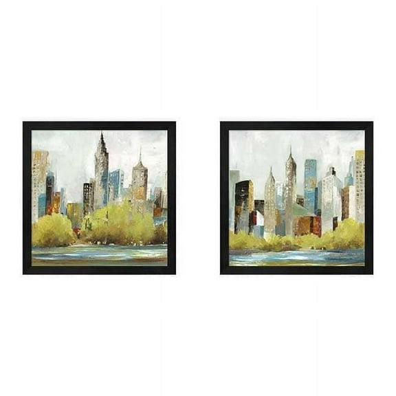 Metaverse Allison Pearce 'Hudson Ferry' Framed Art (Set of 2)