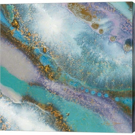 Metaverse C877004-0120000-AAAACMA Blue Marble C by Jay Zinn Canvas Wall Art - 12 x 12 in.