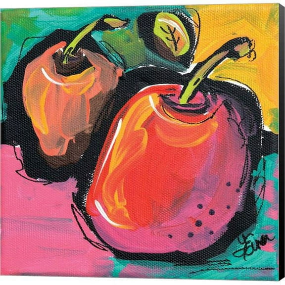 Metaverse C877271-0120000-8CAAAMA Zany Apples by Terri Einer Canvas Wall Art - 12 x 12 in.