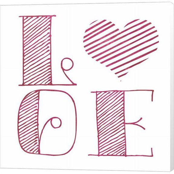 Metaverse C911274-0120000-ACAAAMA Love Heart Pink by SD Graphics Studio Canvas Wall Art - 12 x 12 in.