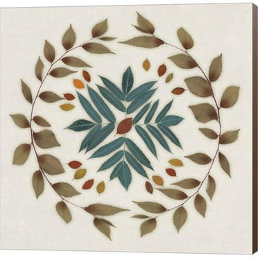 Metaverse C949239-0120000-YCCQAMA Leaf Pattern IV by Edward Selkirk Canvas Wall Art - 12 x 12 in.