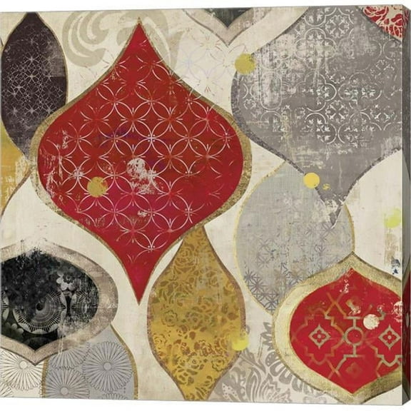 Metaverse C950192-0120000-AAAACMA Red Motif I by Aimee Wilson Canvas Wall Art - 12 x 12 in.