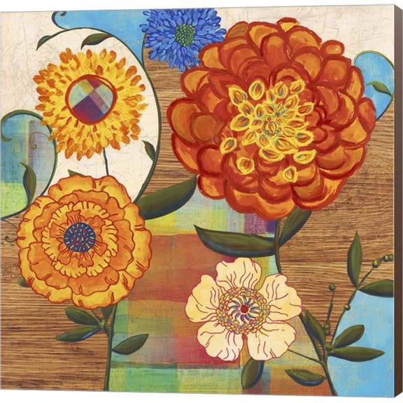 Metaverse C951110-0120000-YCCQAMA Funky Flowers by Posters International Studio Canvas Wall Art - 12 x 12 in.