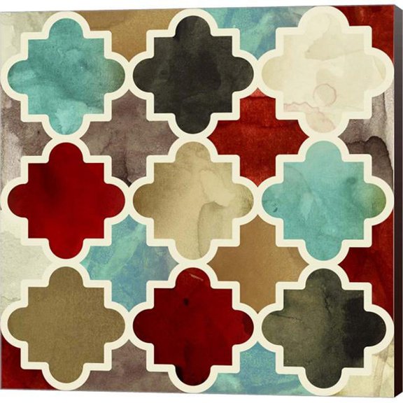 Metaverse C951403-0120000-ACDAAMA Watercolour Latticework by Posters International Studio Canvas Wall Art - 12 x 12 in.