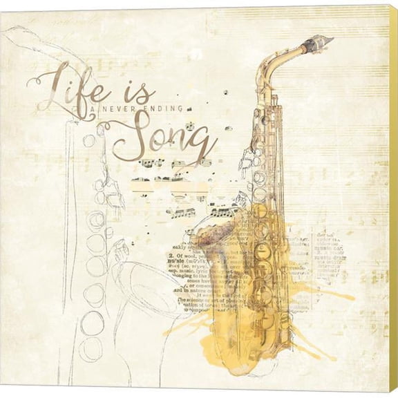 Metaverse C958552-0120000-QCDAAMA Musical Gift II by Katie Pertiet Canvas Wall Art - 12 x 12 in.