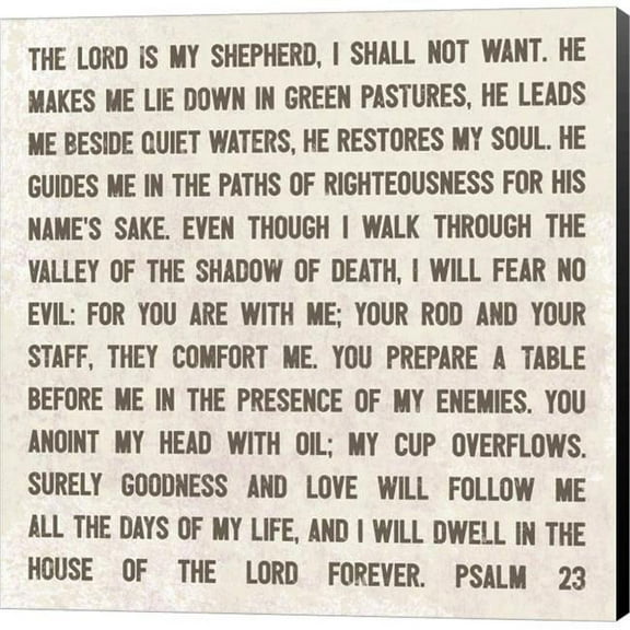 Metaverse C959054-0120000-8CAAAMA The Lord is My Shepherd by Lauren Rader Canvas Wall Art - 12 x 12 in.