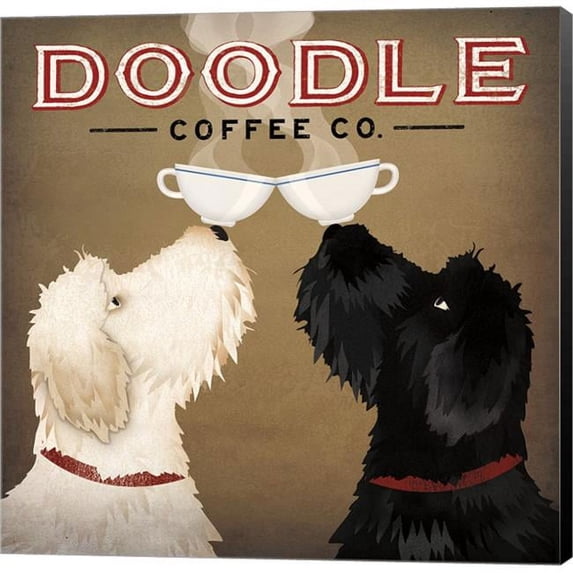 Metaverse C959234-0120000-8CAAAMA Doodle Coffee Double IV by Ryan Fowler Canvas Wall Art - 12 x 12 in.