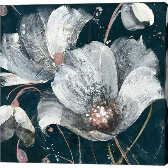 Metaverse C959247-0120000-AAAACMA Transluncent Poppies Navy by Albena Hristova Canvas Wall Art - 12 x 12 in.