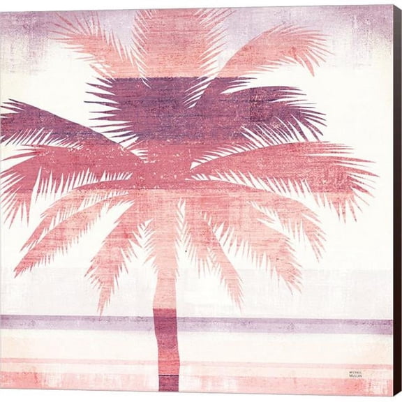 Metaverse C959517-0120000-ACDAAMA Beachscape Palms II Pink Purple by Michael Mullan Canvas Wall Art - 12 x 12 in.
