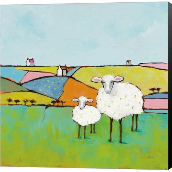 Metaverse C959534-0120000-8CAAAMA Sheep in the Meadow by Phyllis Adams Canvas Wall Art - 12 x 12 in.