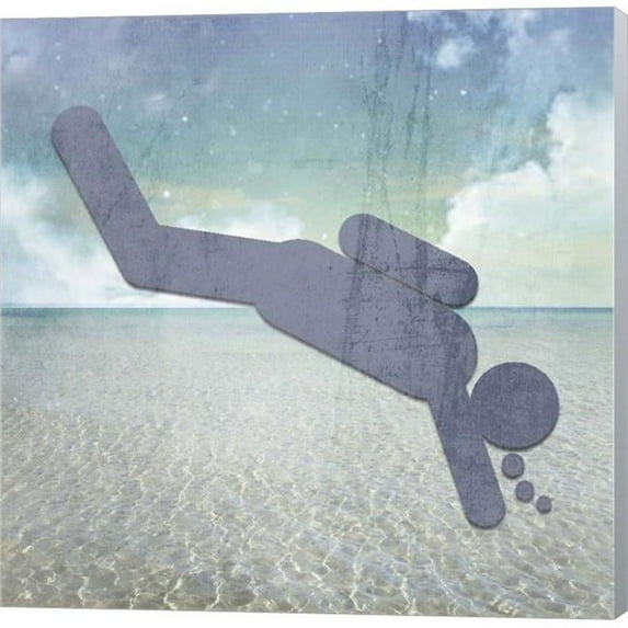 Metaverse C960118-0120000-ACCQAMA Beach Signs Diver by LightBoxJournal Canvas Wall Art - 12 x 12 in.