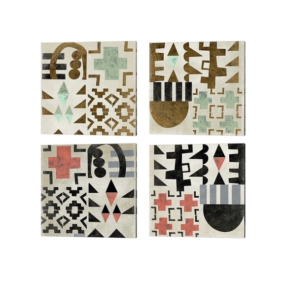 Chariklia Zarris 'Geo Tile' Canvas Art (Set of 4)