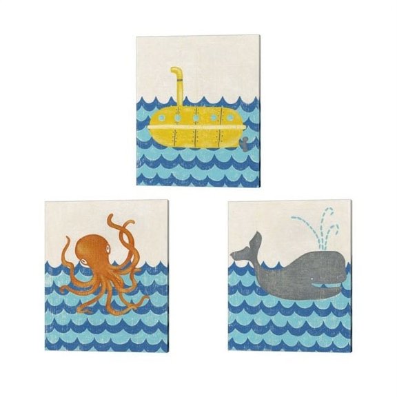 Metaverse Chariklia Zarris 'Truman's Voyage' Canvas Art (Set of 3)