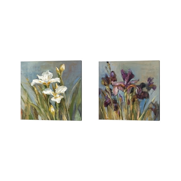 Metaverse Danhui Nai 'Spring Iris' Canvas Art (Set of 2)