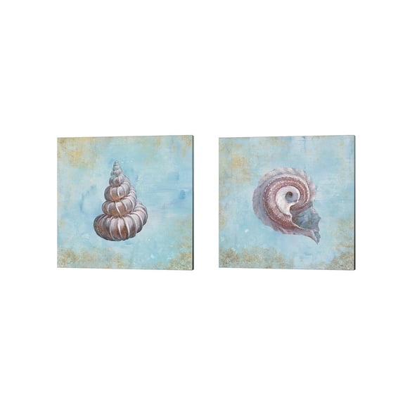 Metaverse Danhui Nai 'Treasures from the Sea Watercolor' Canvas Art (Set of 2)