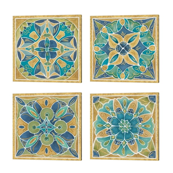 Metaverse Daphne Brissonnet 'Free Bird Mexican Tiles' Canvas Art (Set of 4)