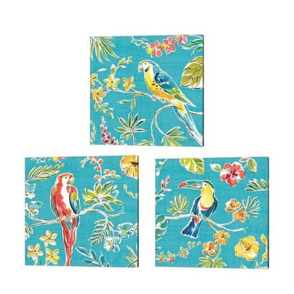 Metaverse Daphne Brissonnet 'Tropical Oasis' Canvas Art (Set of 3)