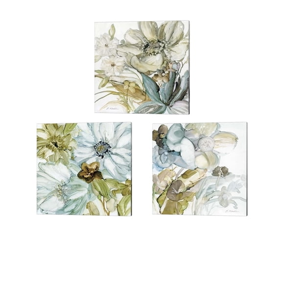 Metaverse Elizabeth Franklin 'Seaglass Garden' Canvas Art (Set of 3)