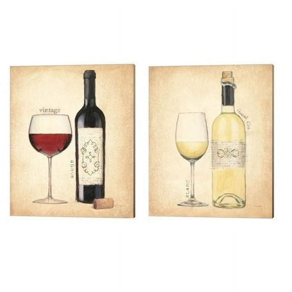 Metaverse Emily Adams 'Grand Cru Blanc & Vintage Rouge' Canvas Art (Set of 2)