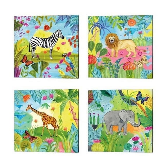 Metaverse Farida Zaman 'The Big Jungle' Canvas Art (Set of 4)