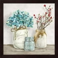 thumbnail image 1 of Metaverse Floral Composition with Mason Jars I by Jenny Thomlinson, Framed Wall Art, 13.25W x 13.25H, 1 of 1