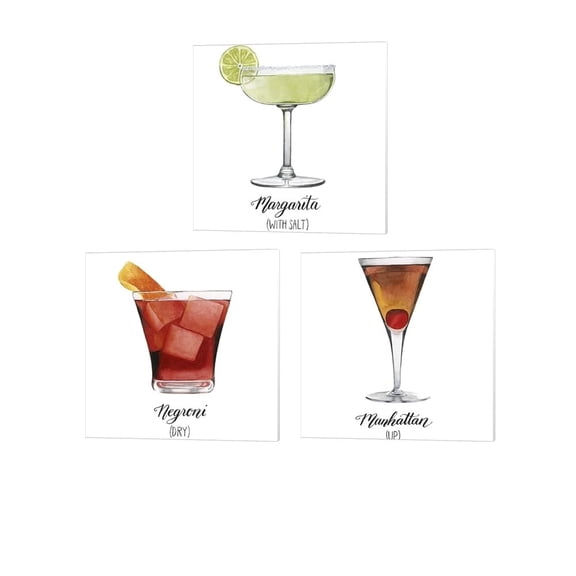 Metaverse Grace Popp 'Classic Happy Hour' Canvas Art (Set of 3)