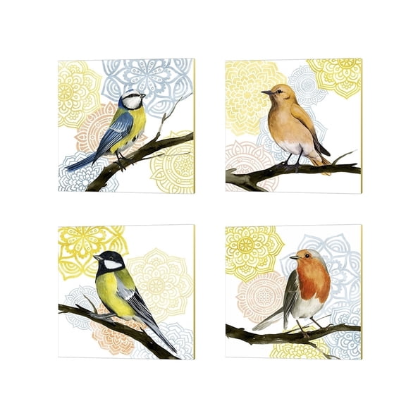 Metaverse Grace Popp 'Mandala Bird' Canvas Art (Set of 4)