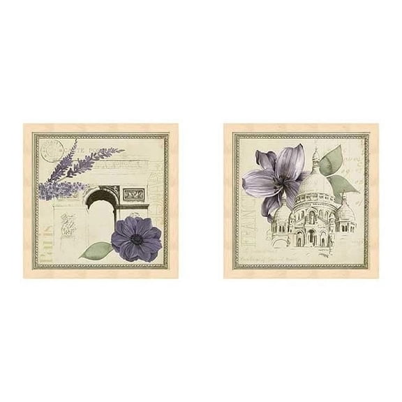Metaverse Grace Popp 'Paris Ephemera' Framed Art (Set of 2)