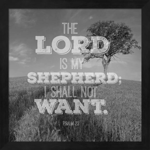 Metaverse Inspire Me 'Psalm 23 The Lord is My Shepherd - Field' Framed Art - Multi