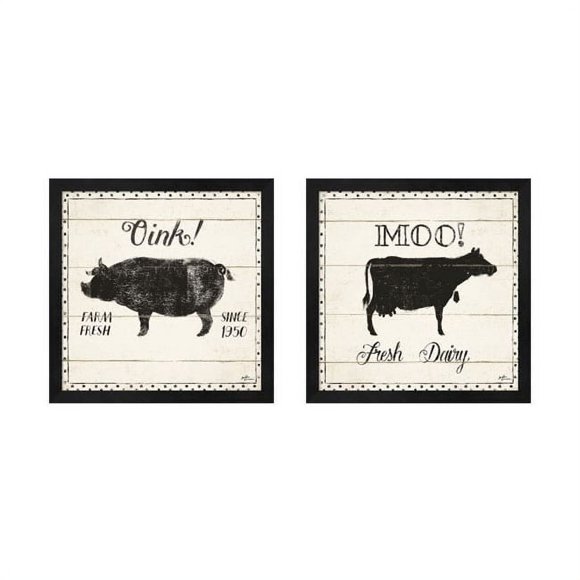 Metaverse Janelle Penner 'Country Thoughts A' Framed Art (Set of 2)