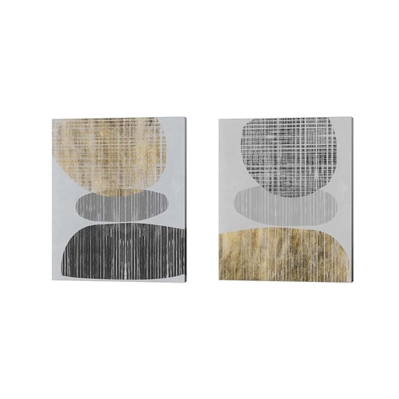 Metaverse Jennifer Goldberger 'Gilded Shapes' Canvas Art (Set of 2)