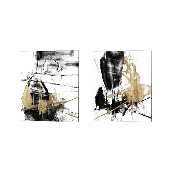 Metaverse Jennifer Goldberger 'Glam & Black' Canvas Art (Set of 2)