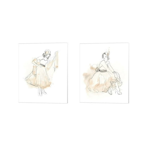 Metaverse June Erica Vess 'Blush & Grey Fashion B' Canvas Art (Set of 2)
