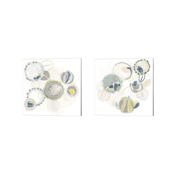 Metaverse June Erica Vess 'Floral Scumble' Canvas Art (Set of 2)