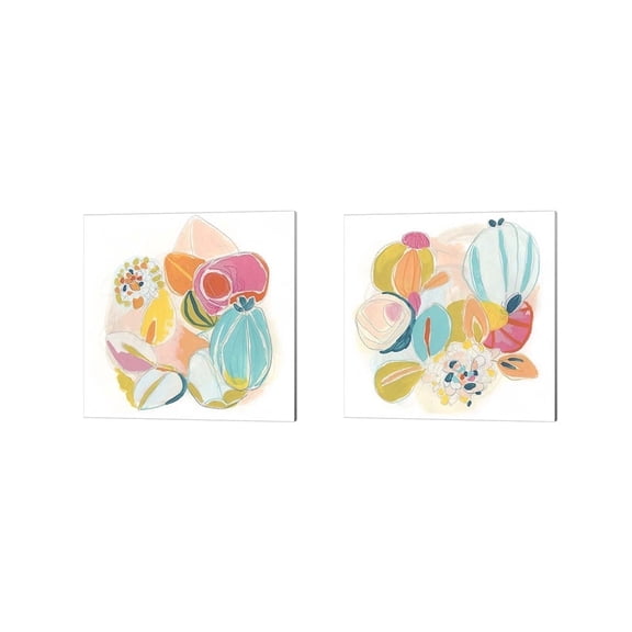 Metaverse June Erica Vess 'Floral Vibe' Canvas Art (Set of 2)