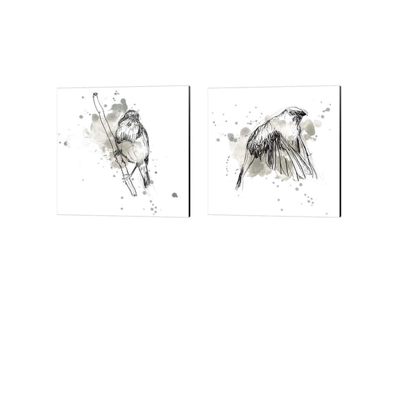 Metaverse June Erica Vess 'Gestural Bird Study' Canvas Art (Set of 2)