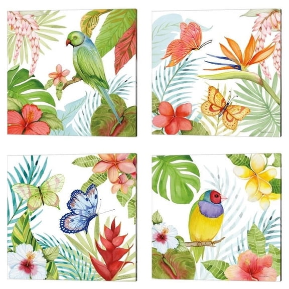Metaverse Kathleen Parr McKenna 'Treasures of the Tropics' Canvas Art (Set of 4)
