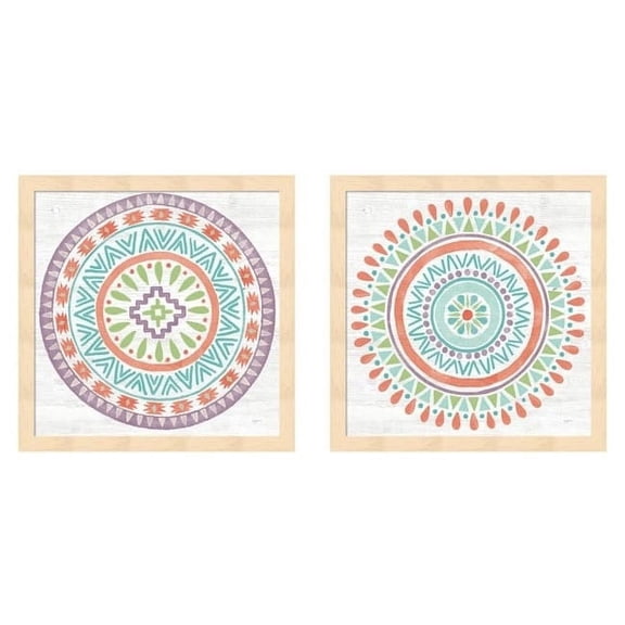 Metaverse Mary Urban 'Lovely Llamas Mandala' Framed Art (Set of 2)