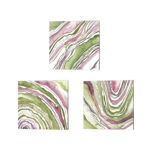 Metaverse Melissa Wang 'Up Close Agate' Canvas Art (Set of 3)