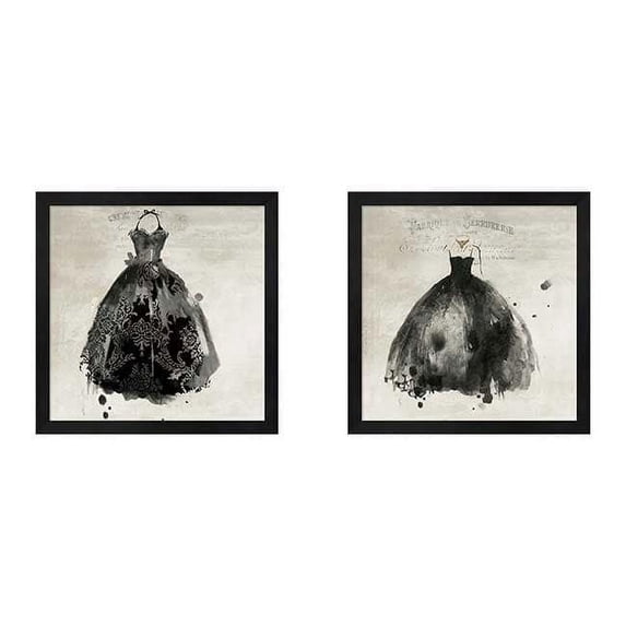 Metaverse PI Galerie 'Black Dress' Framed Art (Set of 2)