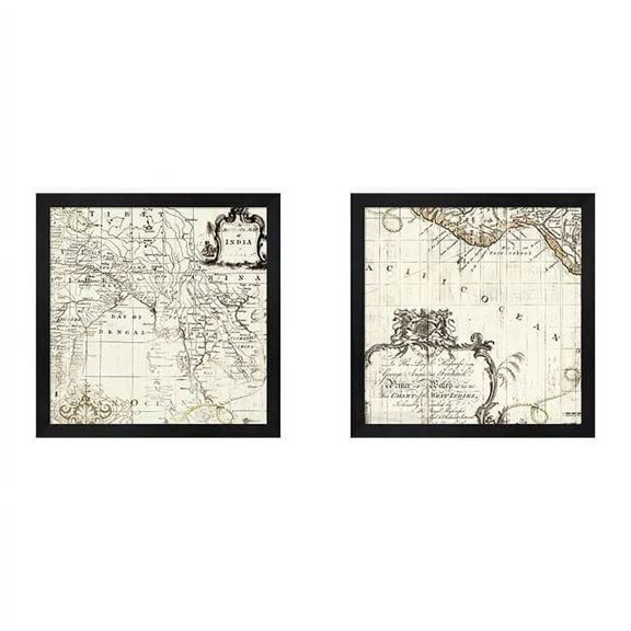 Metaverse Posters International Studio 'Old World' Framed Art (Set of 2)