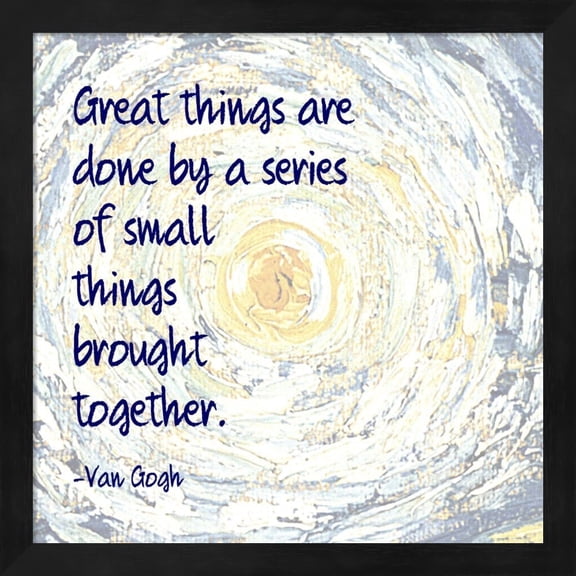 Metaverse Quote Master 'Great Things -Van Gogh Quote 2' Framed Art