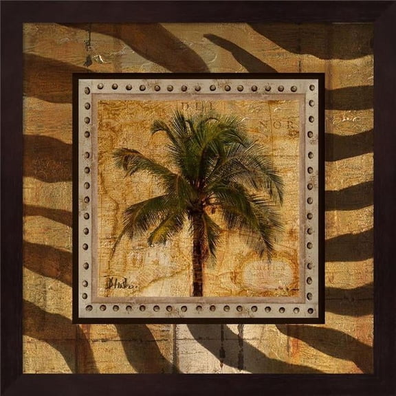 Metaverse R870343-0120000-AEAAAADAN4 13.25 x 13.25 in. Gold America I Framed Wall Art by Patricia Pinto