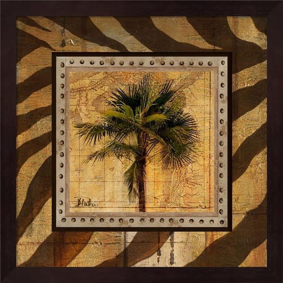 Metaverse R870344-0120000-AEAAAADAN4 13.25 x 13.25 in. Gold America II Framed Wall Art by Patricia Pinto